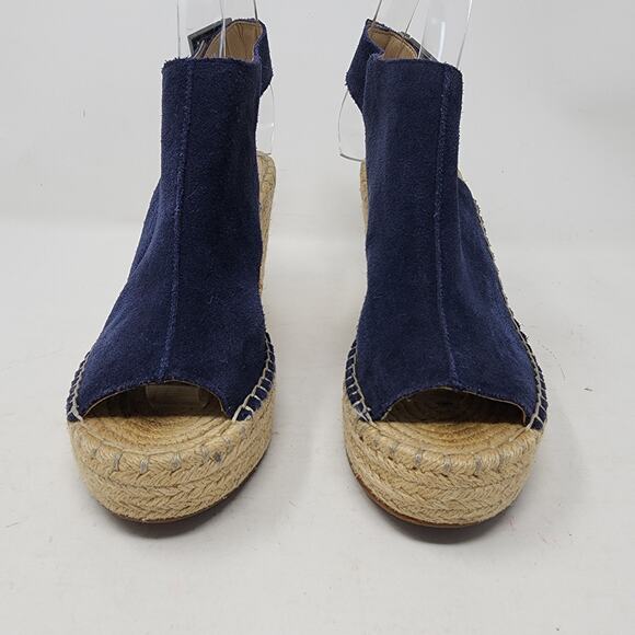 Kenneth Cole Olivia Suede Leather Wedge Platform Espadrilles Heels 7 Sandals - Picture 3 of 11